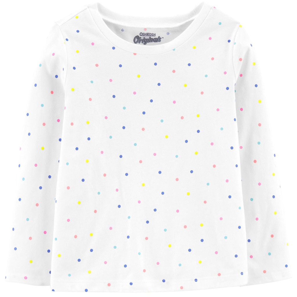 Franela OshKosh Manga Larga Pepitas Colores