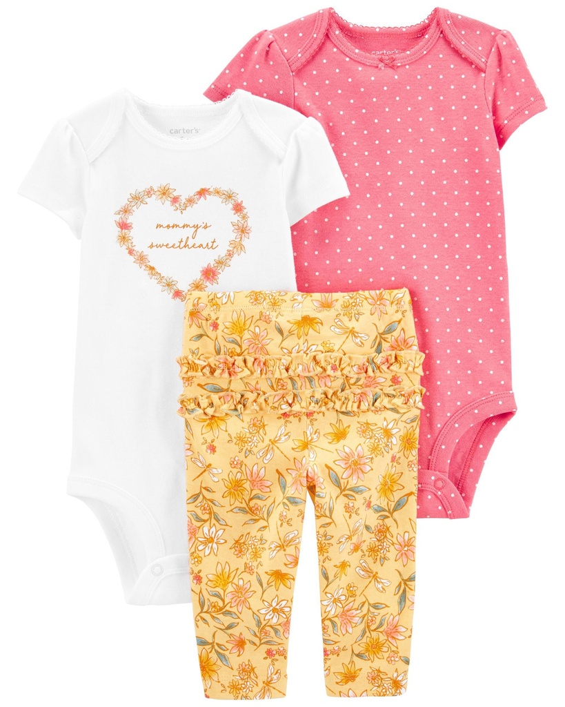 Set Bodys y Pantalón Floral Little - 3 Piezas