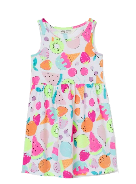 Vestido H&M Estampado sin Mangas Frutas