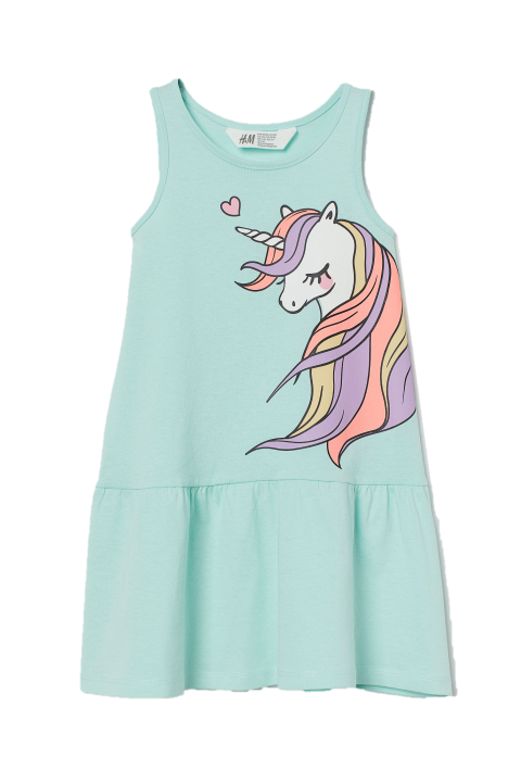 Vestido H&M Estampado sin Mangas Unicornio