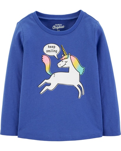 [17724011] Franela OshKosh Manga Larga Unicornio