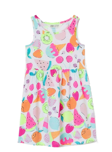 Vestido H&M Estampado sin Mangas Frutas