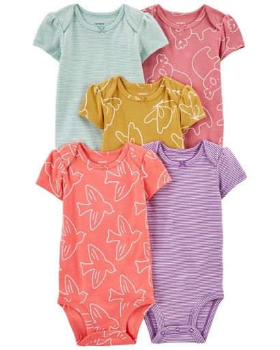 [1O562410] Set BodySuits Carter’s Manga Corta - 5 Piezas