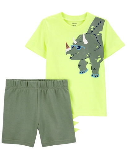 [1P291710] Set Franela y Short Dinosaurio - 2 Piezas
