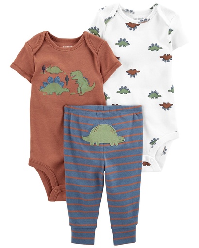 [1N675310] Set Bodys y Pantalón Dinosaurios Bebés - 3 Piezas