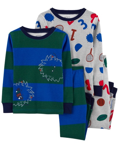 [1O571810] Set Pijamas Franela y Pantalón Monster - 4 Piezas