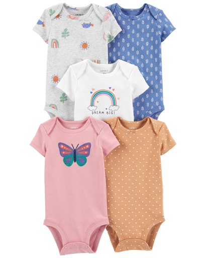 [1N714210] Set BodySuits Carter’s Manga Corta - 5 Piezas