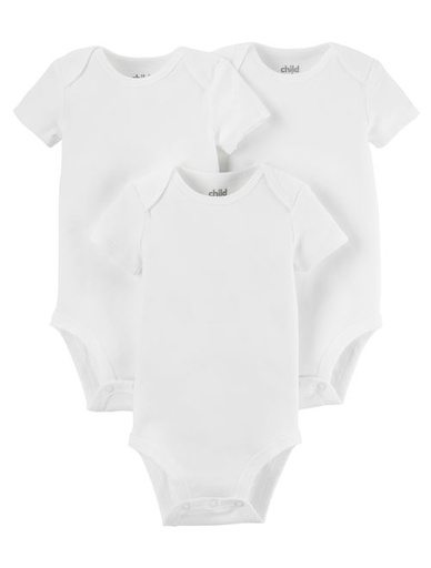 [194135167124] Set Body Carter's Blanco - 3 Piezas
