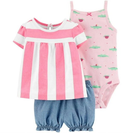 Set Body Camisa y Short Cocodrilo - 3 Piezas