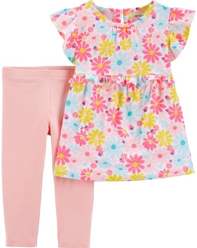 [1H328110] Set Camisa y Pantalón Flores - 2 Piezas